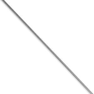 .90mm, 10 Karat White Gold, Round Snake Chain - 18 inch
